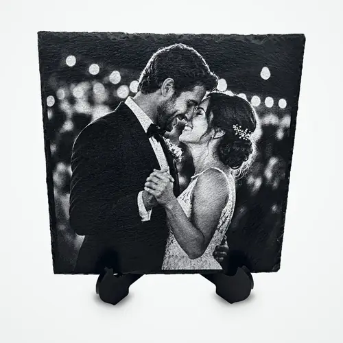 Photo de mariage, sur son support